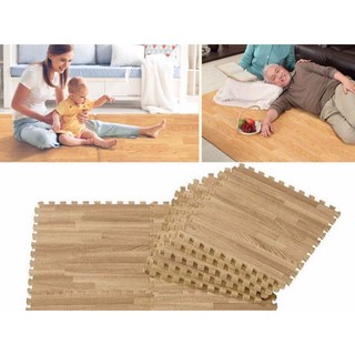 Bộ 4 miếng thảm lót sàn màu gỗ 60x60cm