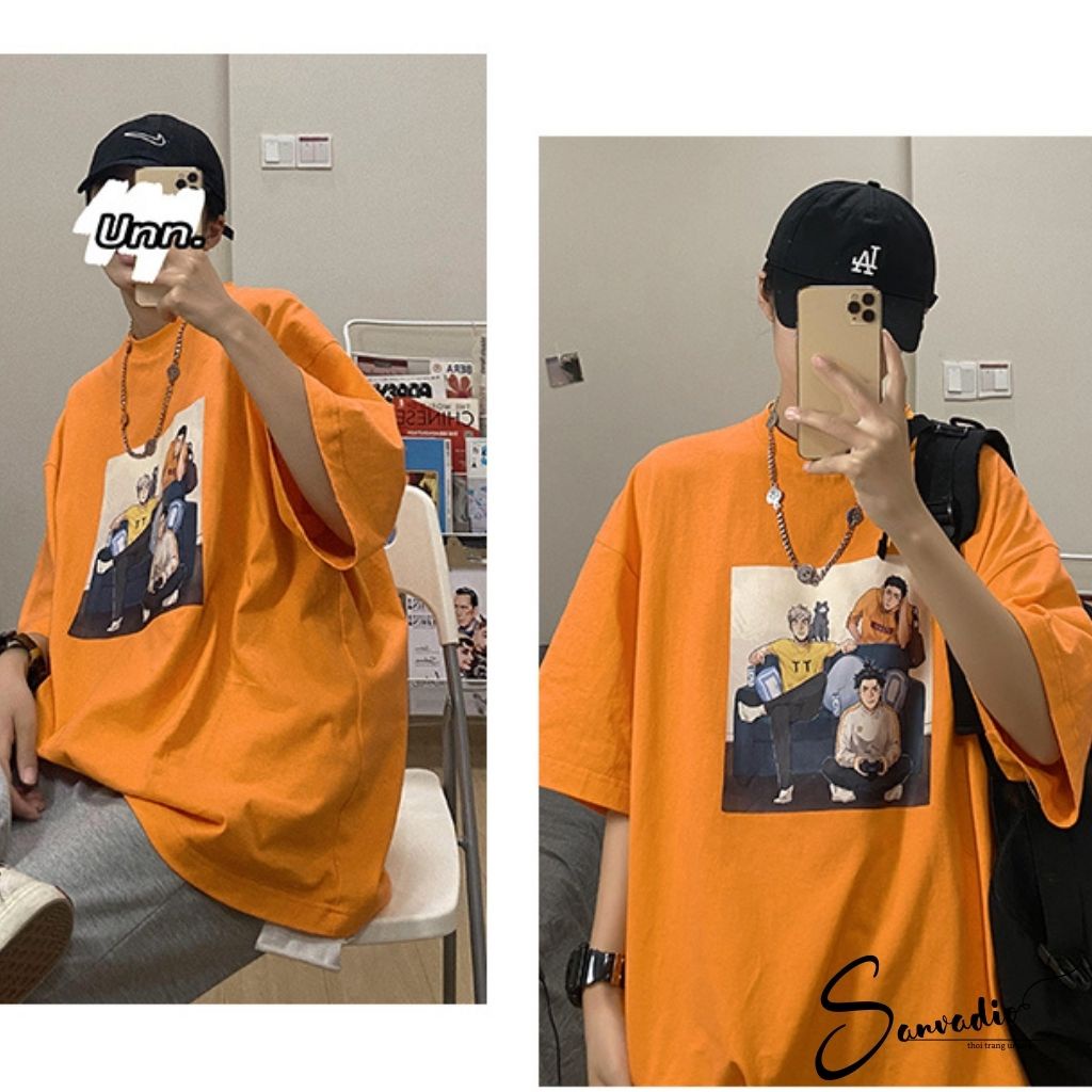 Áo Thun Tay Lỡ SANVADIO áo thun nam form rộng IN HÌNH UNISEX áo phông tay lỡ cao cấp thời trang Hàn Quốc