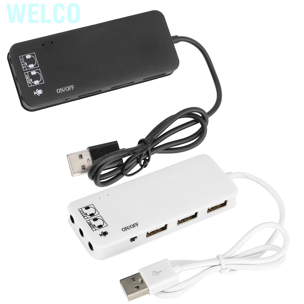 Bộ chia cổng âm thanh 3 cổng USB kèm mic và tai nghe siêu tiện lợi