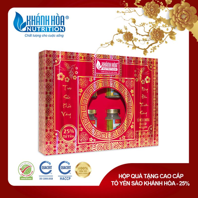Hộp Quà Tết Yến Sào Cao Cấp 25% Tổ Yến Chưng Đường Phèn - Khánh Hòa Nutrition
