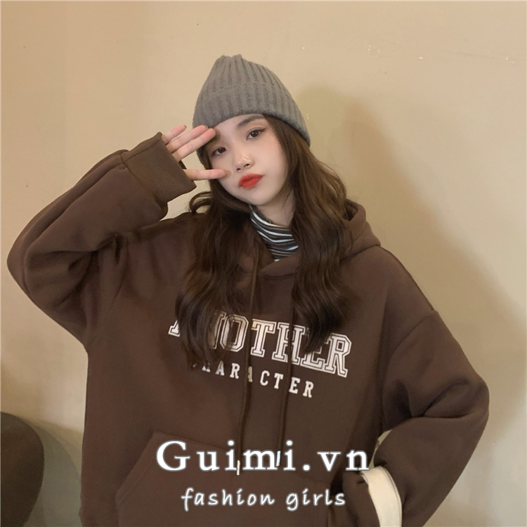 Áo hoodie NZN tay dài dáng rộng size lớn phong cách Hàn Quốc thời trang dành cho nữ
