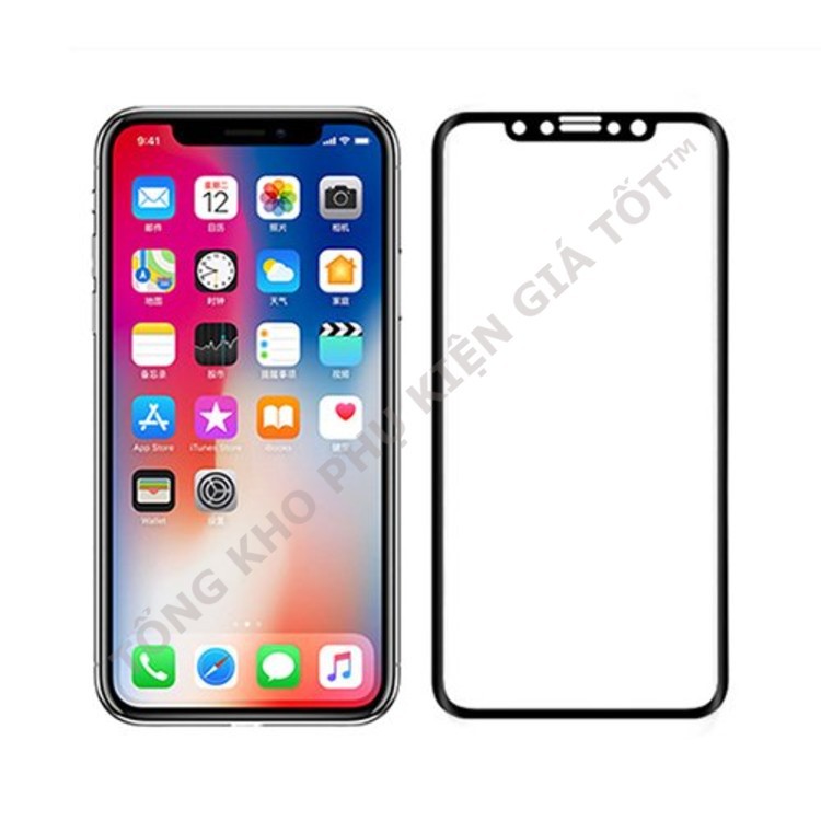 Kính cường lực iPhone full màn hình 10D cho 6-13Promax tặng kèm giấy lau màn hình