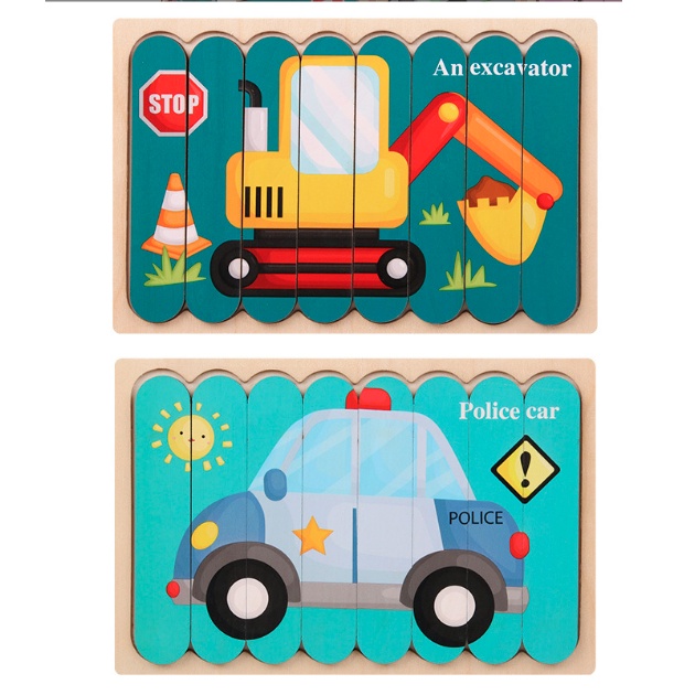 Bộ 2 Tranh Ghép Hình Que Kem Chủ Đề Khác Nhau Cho Bé Phát Triển Tư Duy PUPUKIDS