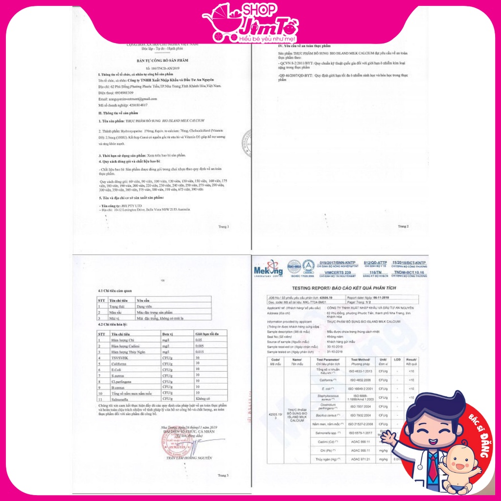 Calci milk for kid bioisland Bổ Xung Canxi Giúp Xương, Răng Phát Triển Khoẻ Mạnh Hộp 90 Viên