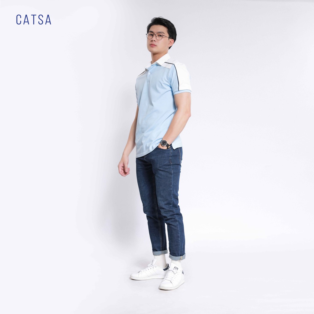 CATSA Áo polo xanh biển ATP225