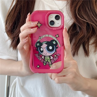 Ốp Điện Thoại Có Giá Đỡ Họa Tiết Hoạt Hình Powerpuff Girls Dễ Thương Cho IPhone 14 13 12 11 Pro MAX XS XR X