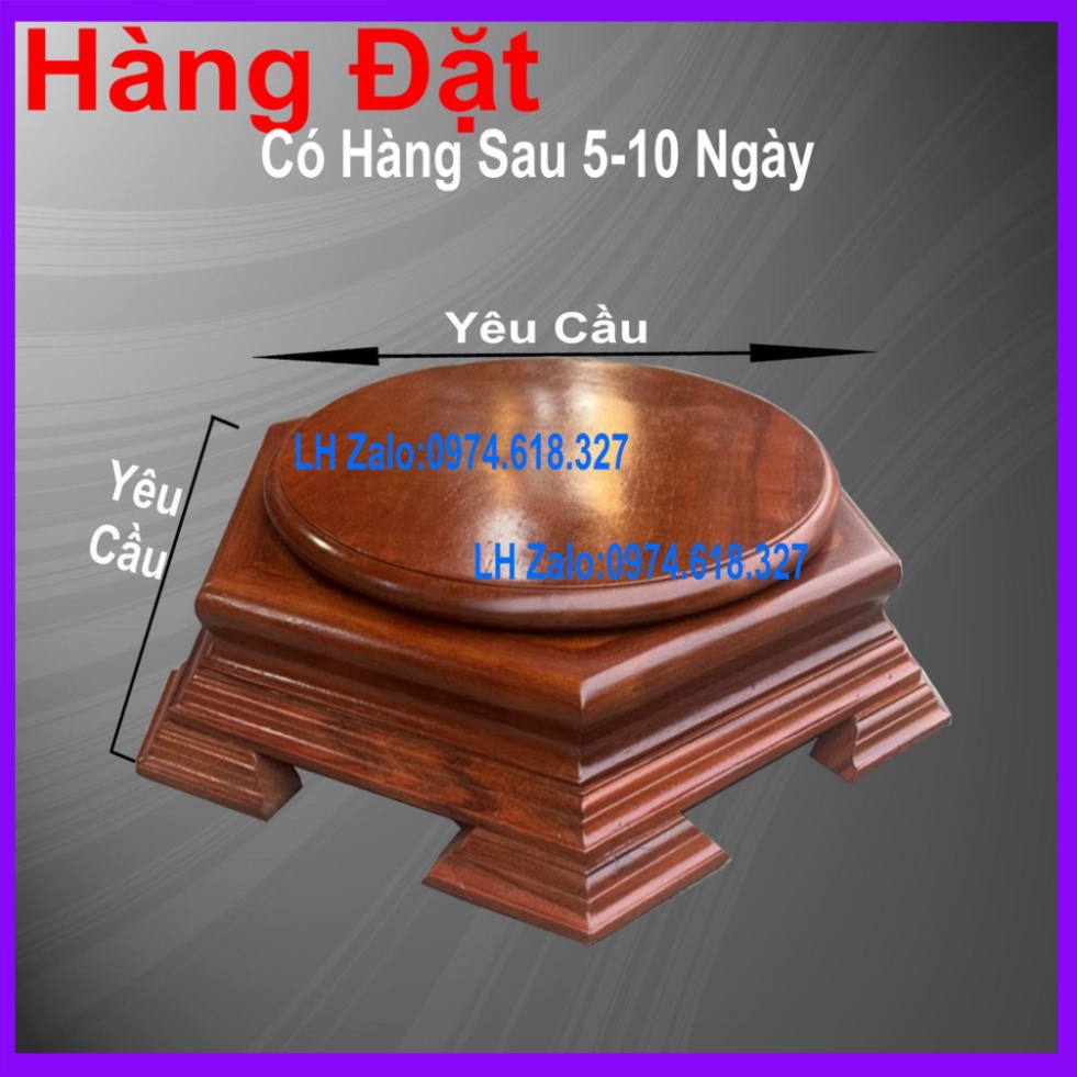 Đế Chân Tròn Xoay Gỗ Hương