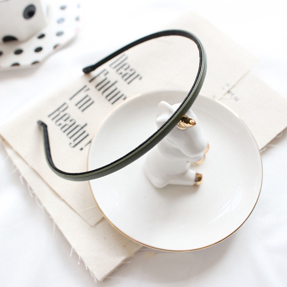 Cài tóc bằng da PU thiết kế đơn giản thời trang cho nữ