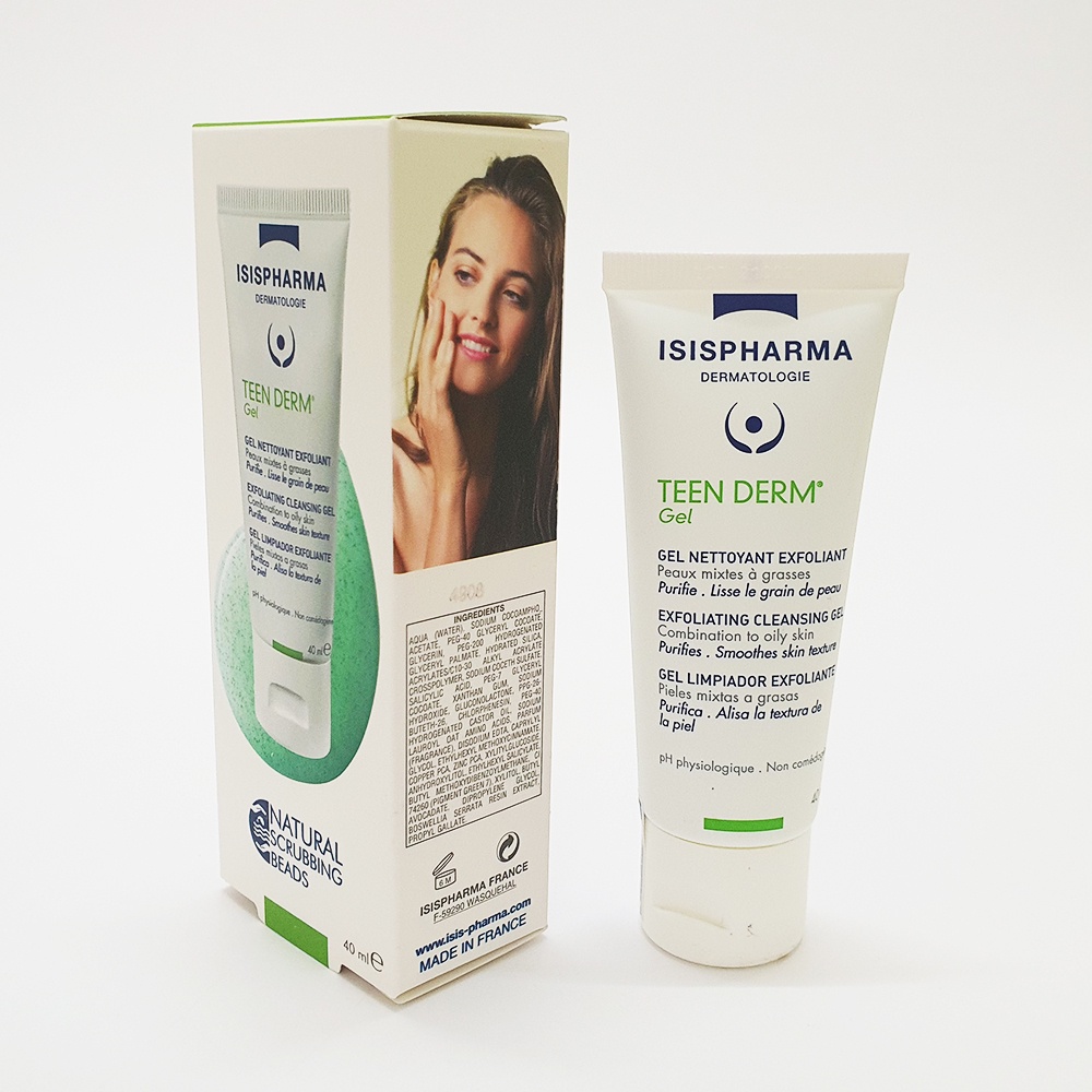 Sữa Rửa Mặt TEEN DERM GEL ISIS PHARMA Cho Da Nhờn Mụn 40ml &amp; 150ml (Hàng Công Ty)