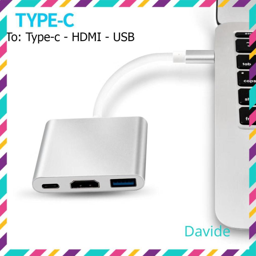 Usb Type-C To USB-C 4K HDMI USB 3.0, 3 trong 1, hỗ trợ Samsung MHL dây kết nối tivi máy chiếu với điện thoại