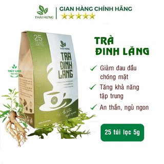 Trà đinh lăng thái hưng 25 túi lọc x 5g an thần, ngủ ngon, giảm stress - ảnh sản phẩm 1