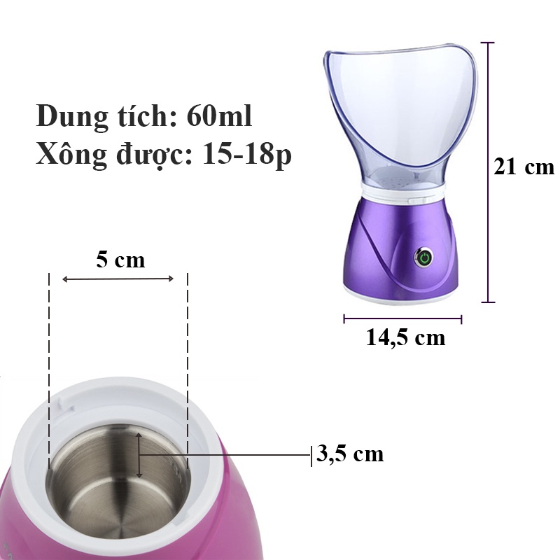 Máy xông mặt mini thảo dược hoa quả nóng xông hơi mũi thông minh