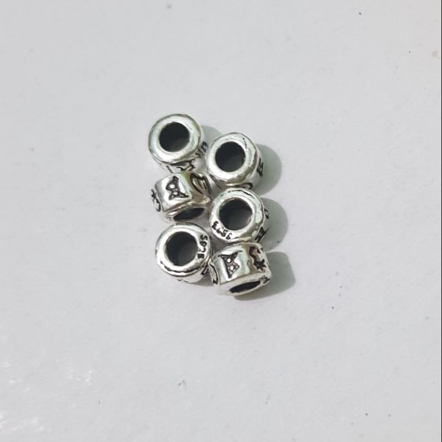 Charm bạc chặn 925 khắc chú 4 x 6 mm