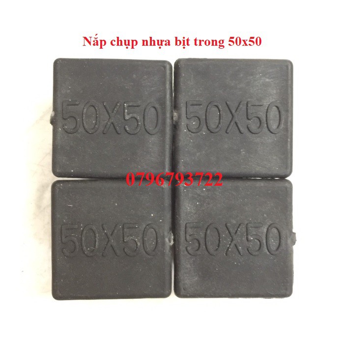 Bộ 10 cái nắp chụp nhựa vuông 50x50_bịt trong chân bàn ghế, nút chân chống xước, bịt trong chân ống sắt, nút nhựa