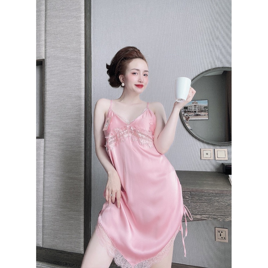 Váy dài dây chéo lưng lụa latin VD4