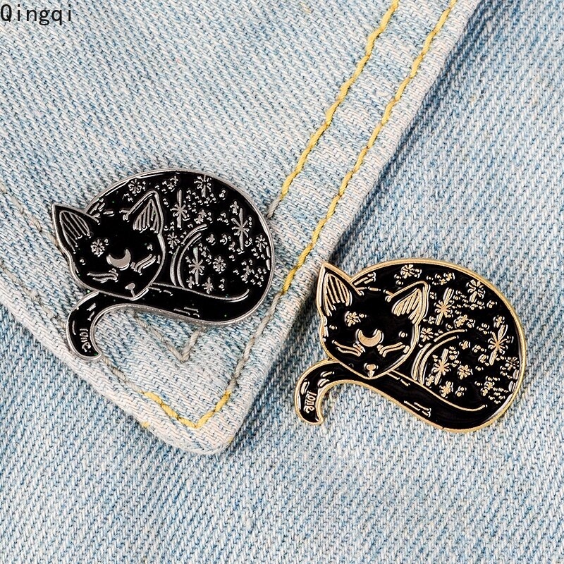 Ghim cài áo Miss Zoe hình chú mèo đang ngủ trang trí đáng yêu