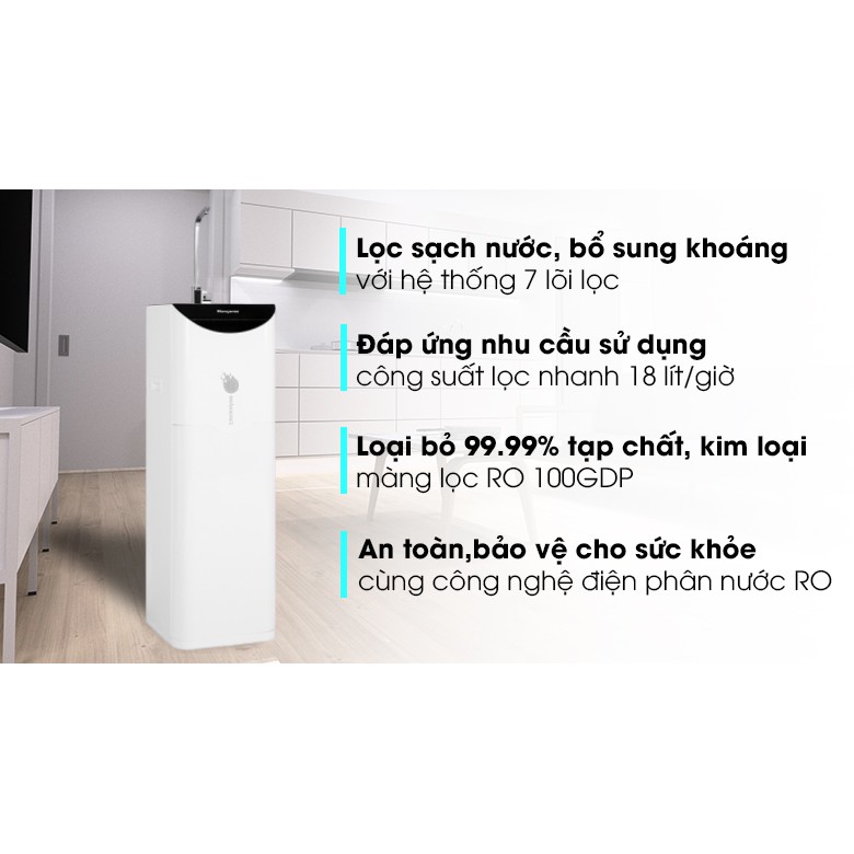 Máy lọc nước RO Hydrogen ion kiềm Kangaroo KG100ES 7 lõi, hàng trưng bày