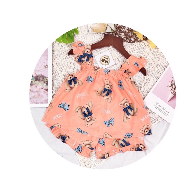 Bộ Lanh Lụa Cánh Tiên Cho Bé Gái