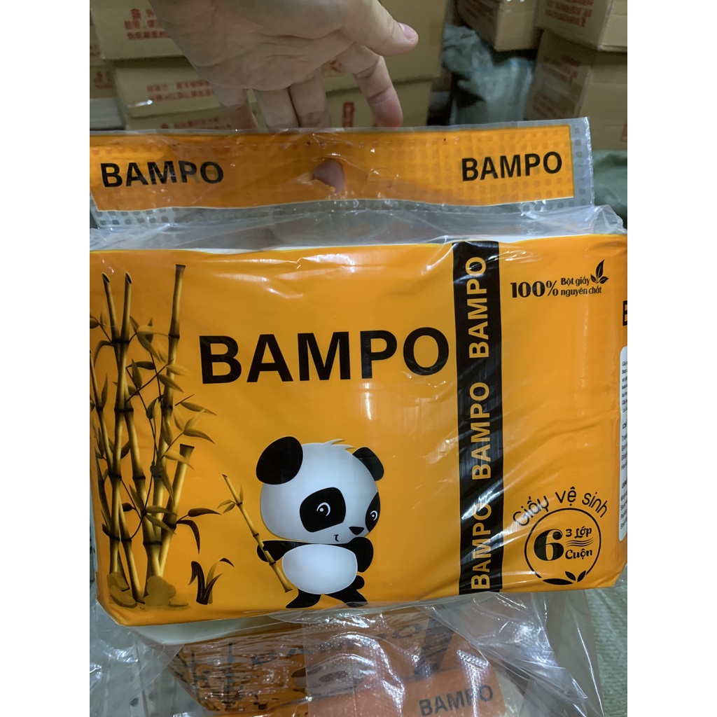 Giấy Gấu PamPo 3 Lớp (1 bịch 6 cuộn ) hàng chuẩn,dai,mịn