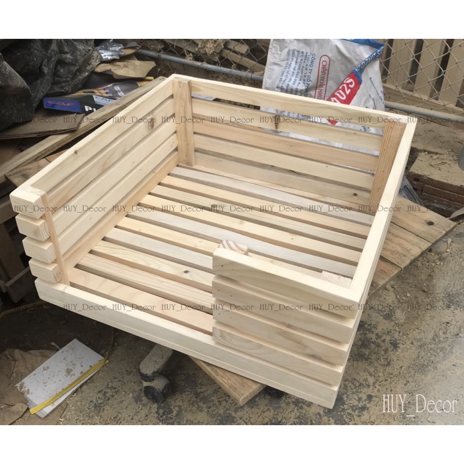 Giường thú cưng_ giường gỗ thông_ổ cho bé yêu HUY_Decor