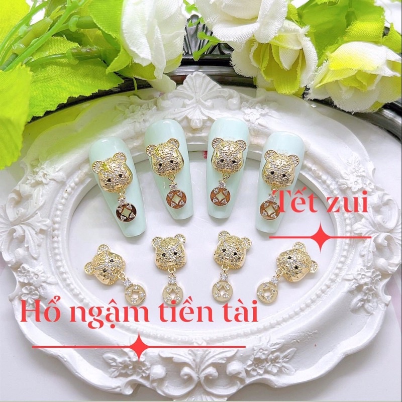 Cham hổ ngậm tiền tài- phụ kiện nail