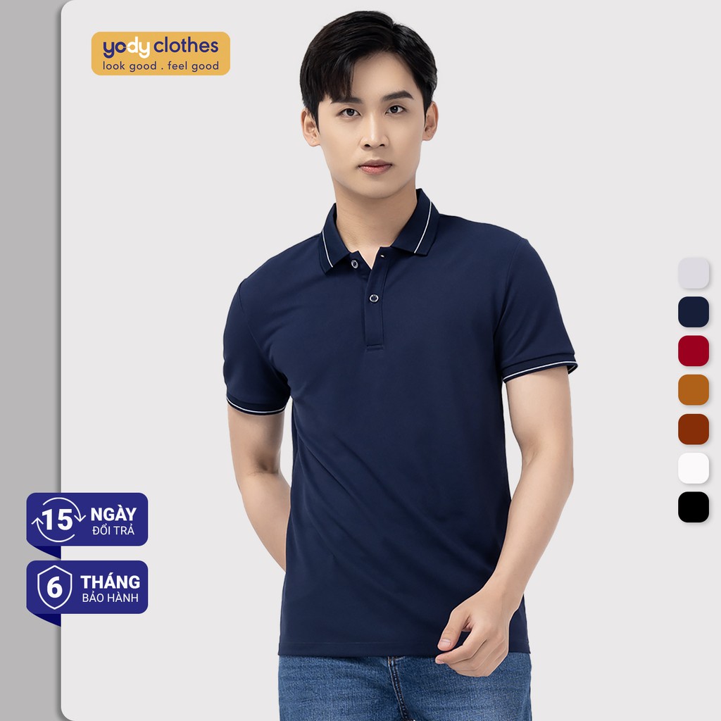 [Mã WABRYD221 giảm 10% đơn 250K] Áo thun polo nam YODY cafe ngắn tay cổ bẻ thoáng mát thấm hút mồ hôi APM3791