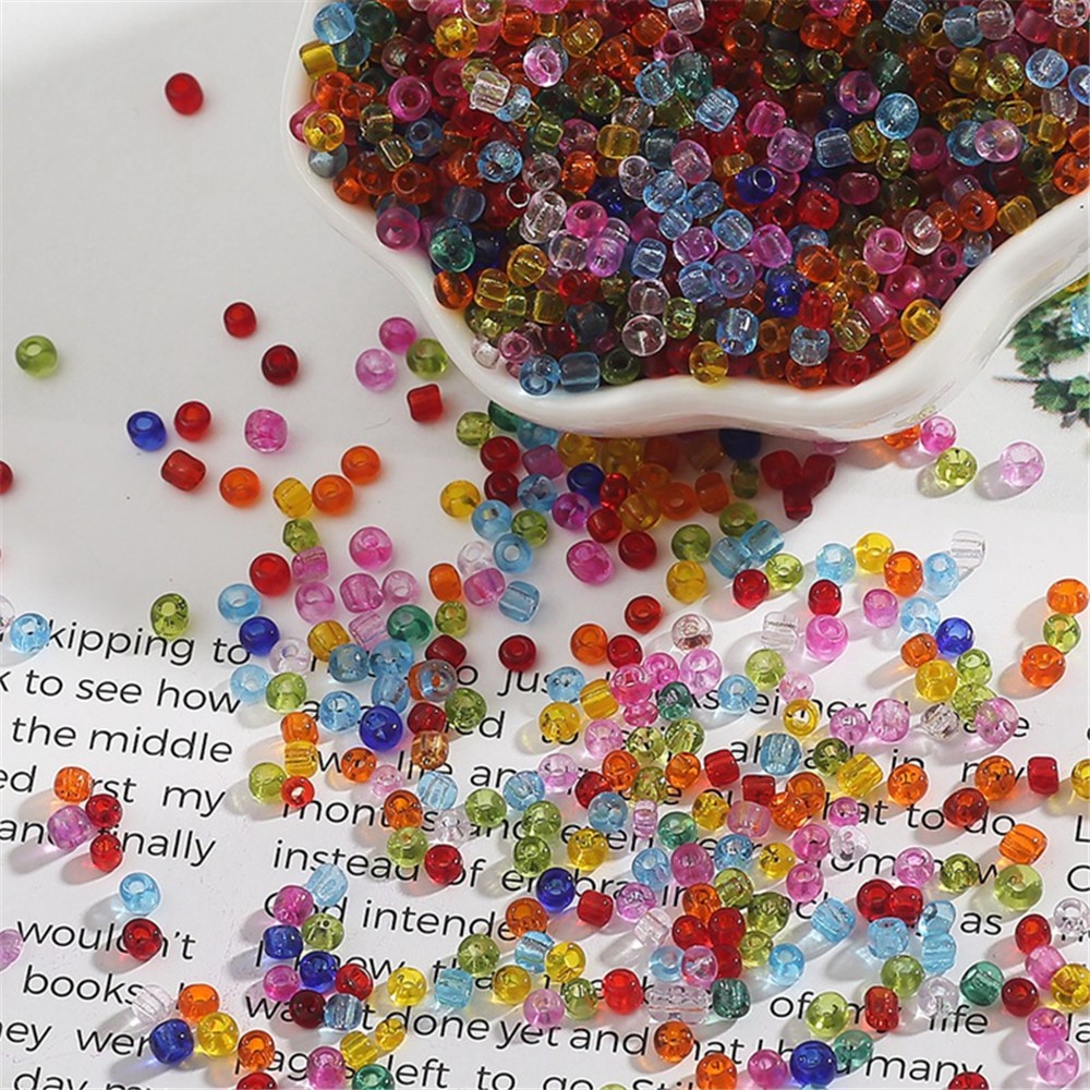 Set hạt cườm trong suốt nhiều màu kích thước 2 / 3 / 4mm làm trang sức