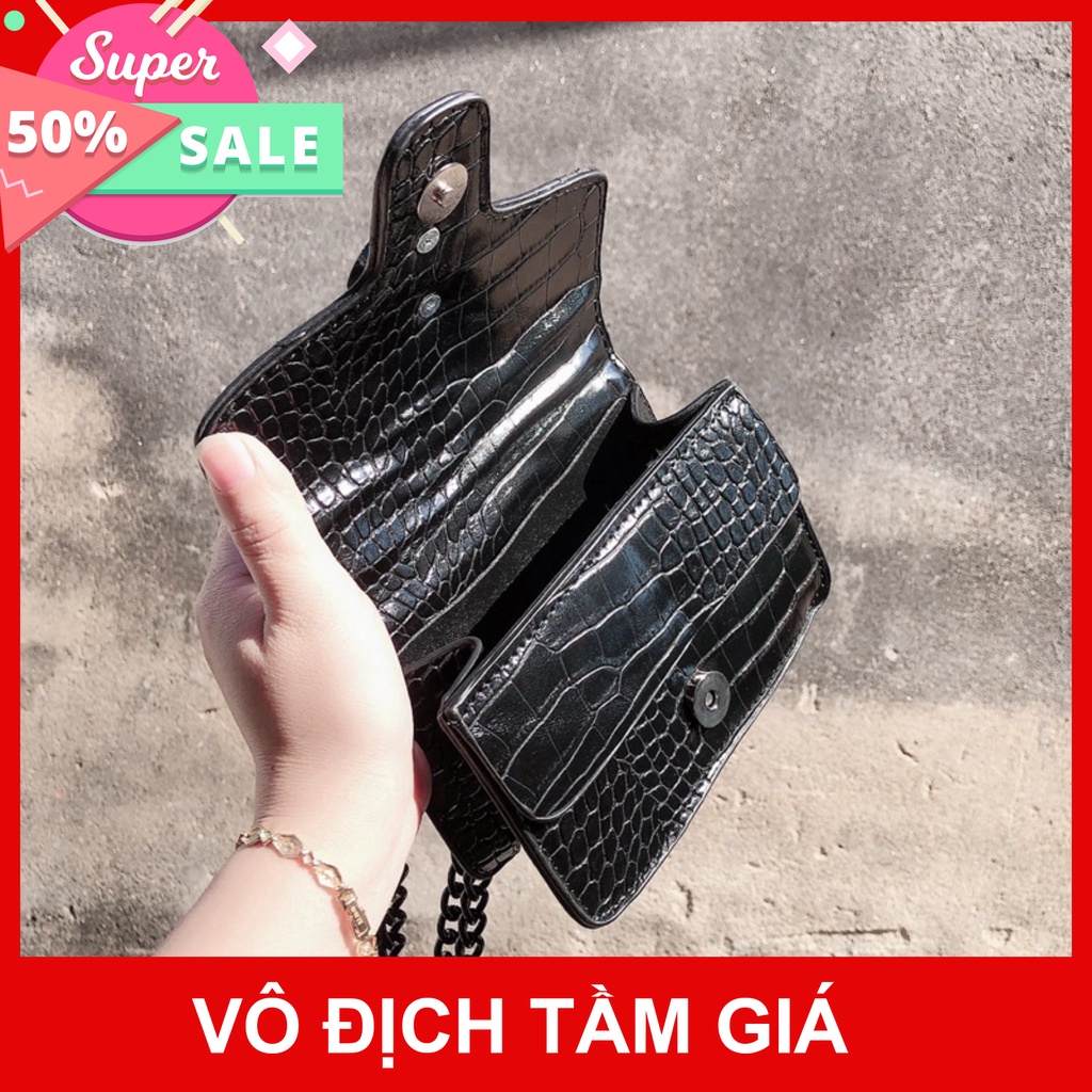 Túi xách mini đeo chéo MGG12 chất da rắn túi xinh da mềm size 16cmx11cm