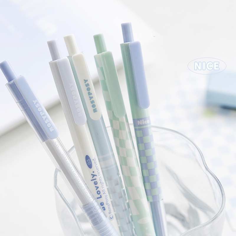 Set 5 Bút Bi Mực Đen Ngòi 0.38mm 0.5mm C7082