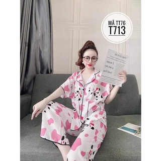 TT76  - ĐỒ BỘ MẶC NHÀ DƯỚI 60 KG - SET PIJAMA CÁNH DƠI BÒ SỮA DỄ THƯƠNG