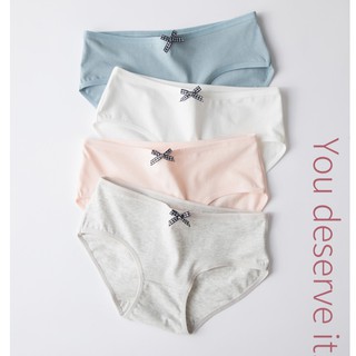 Quần chip quần lót cotton đính nơ nhỏ dễ thương