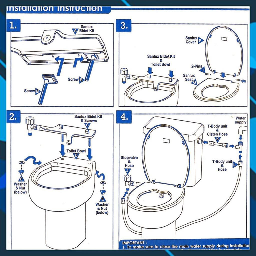 Vòi xịt vệ sinh thông minh Watertec Sanlux Bidet nhập khẩu Malaysia