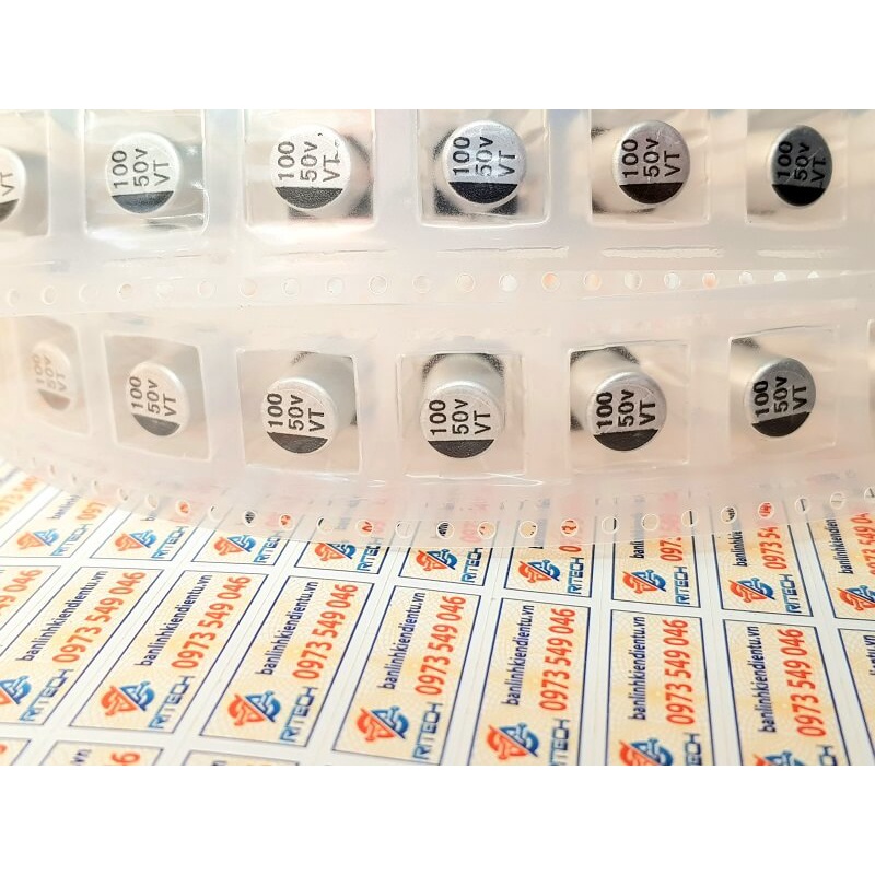 [Combo 10 chiếc] Tụ nhôm 100uF 50V kích thước 8×10.2mm