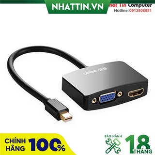 Cáp chuyển đổi Mini Displayport to HDMI và VGA cao cấp chính hãng Ugreen 10439