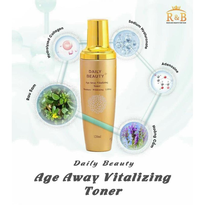 Nước hoa hồng Hàn Quốc R&B Daily Beauty Age Away Vitalizing Hàn Quốc toner 120ml