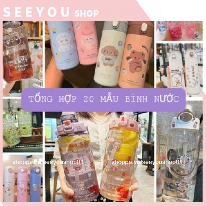 Bình Đựng Nước Phi Hành 6023 Gia Bình Nước Thể Thao Nhựa Tritan 600ml Chống Tràn Có Dây Đeo Ống Hút Cho Bé