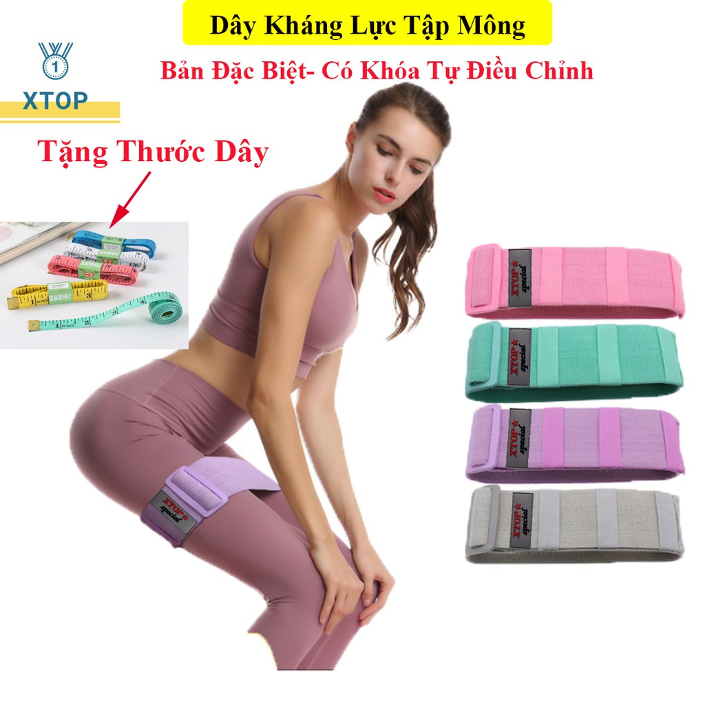 Dây Miniband, Đàn Hồi Kháng Lực Tập Mông XTOP Có Khoá Tự Do Điều Chỉnh Chu Vi, Dây Kháng Lực  X-3606