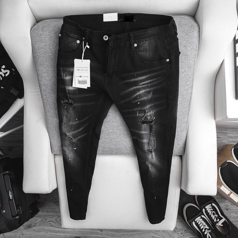 Quần jean nam đen thời trang ống ôm xuất khẩu | BigBuy360 - bigbuy360.vn