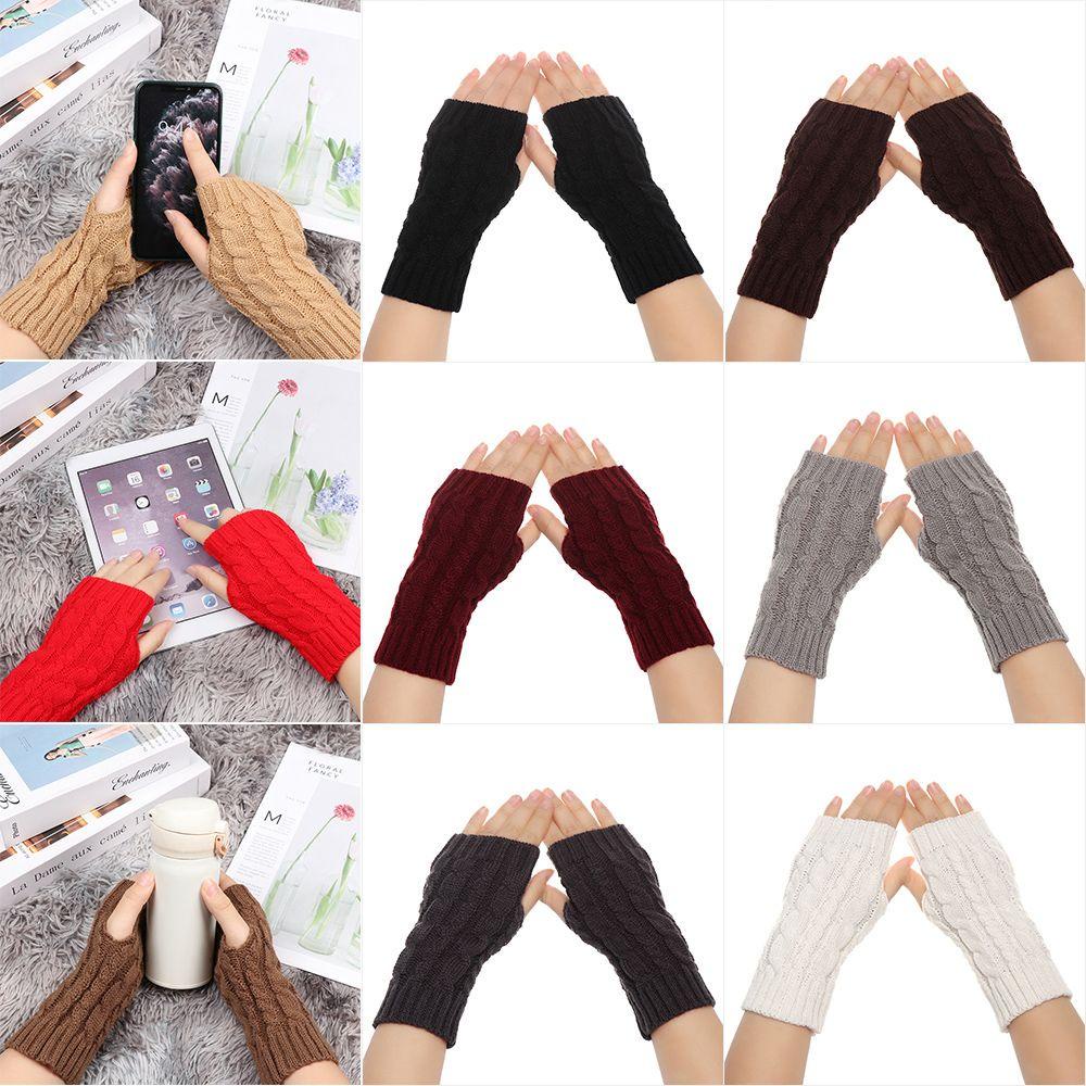 Găng Tay Đan Len Co Giãn Màu Sắc Ngọt Ngào Cho Nữ