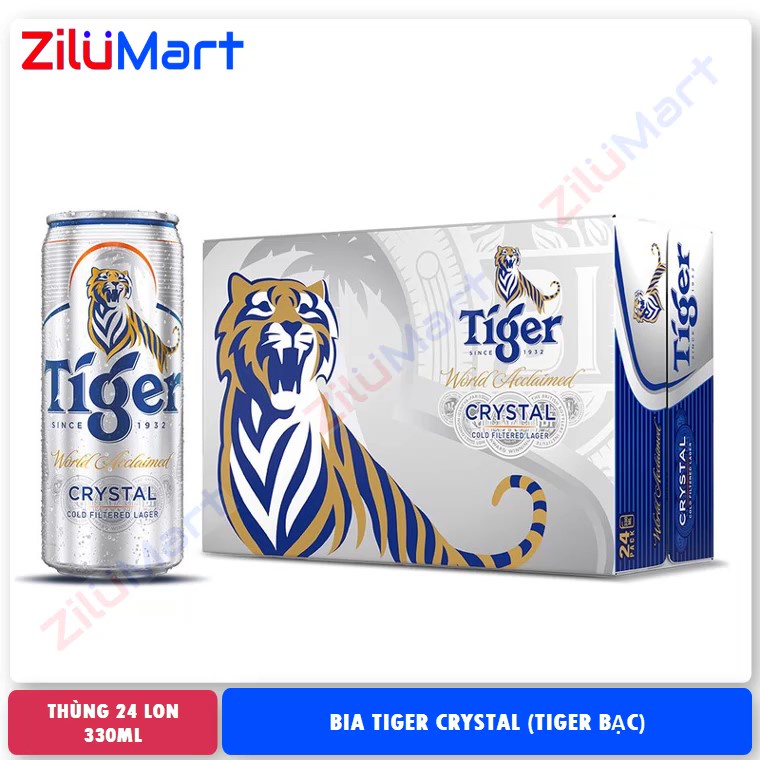 [HỎA TỐC HCM] Thùng 24 lon bia Tiger bạc loại 330ml