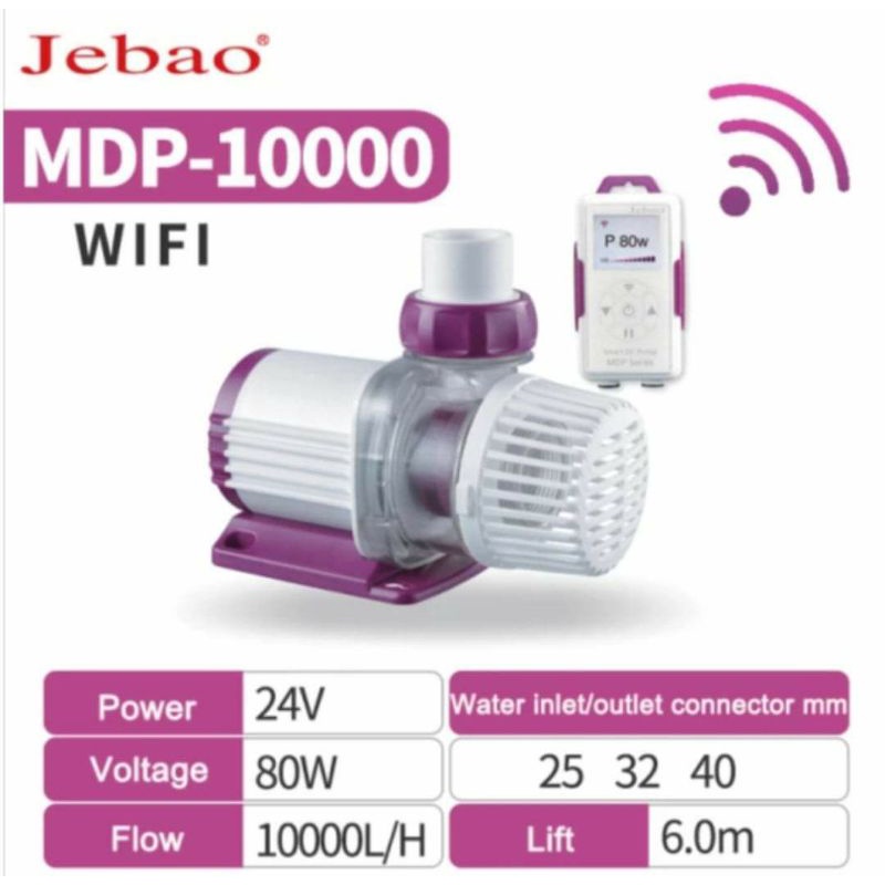 Máy bơm nước hồ cá cao cấp chống giật DC 24V Jebao MDP có app Wifi Jebao MDP-10000, 10000l/h