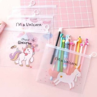 combo 2 Túi zip đựng bút viết và mĩ phẩm unicon