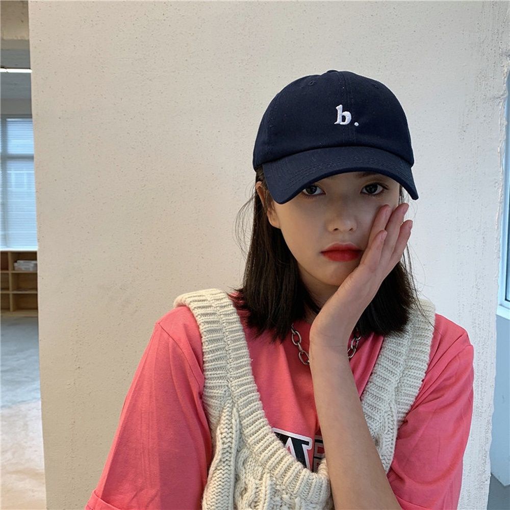 Mũ lưỡi trai thể thao bằng cotton mềm thêu chữ B có thể điều chỉnh thiết kế đơn giản nhiều màu cho nam nữ