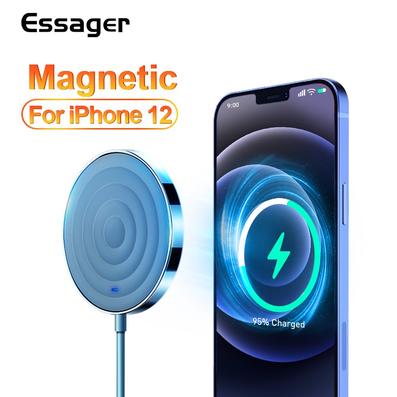 Đế sạc không dây từ tính Essager QI tốc độ nhanh cho iPhone 12 11 Pro Max Mini Xs X Xr