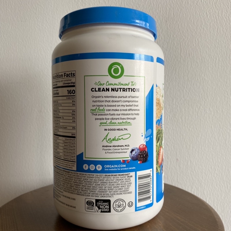 Bột đạm thực vật hữu cơ Orgain Protein organic Superfoods 918g vị vani order US