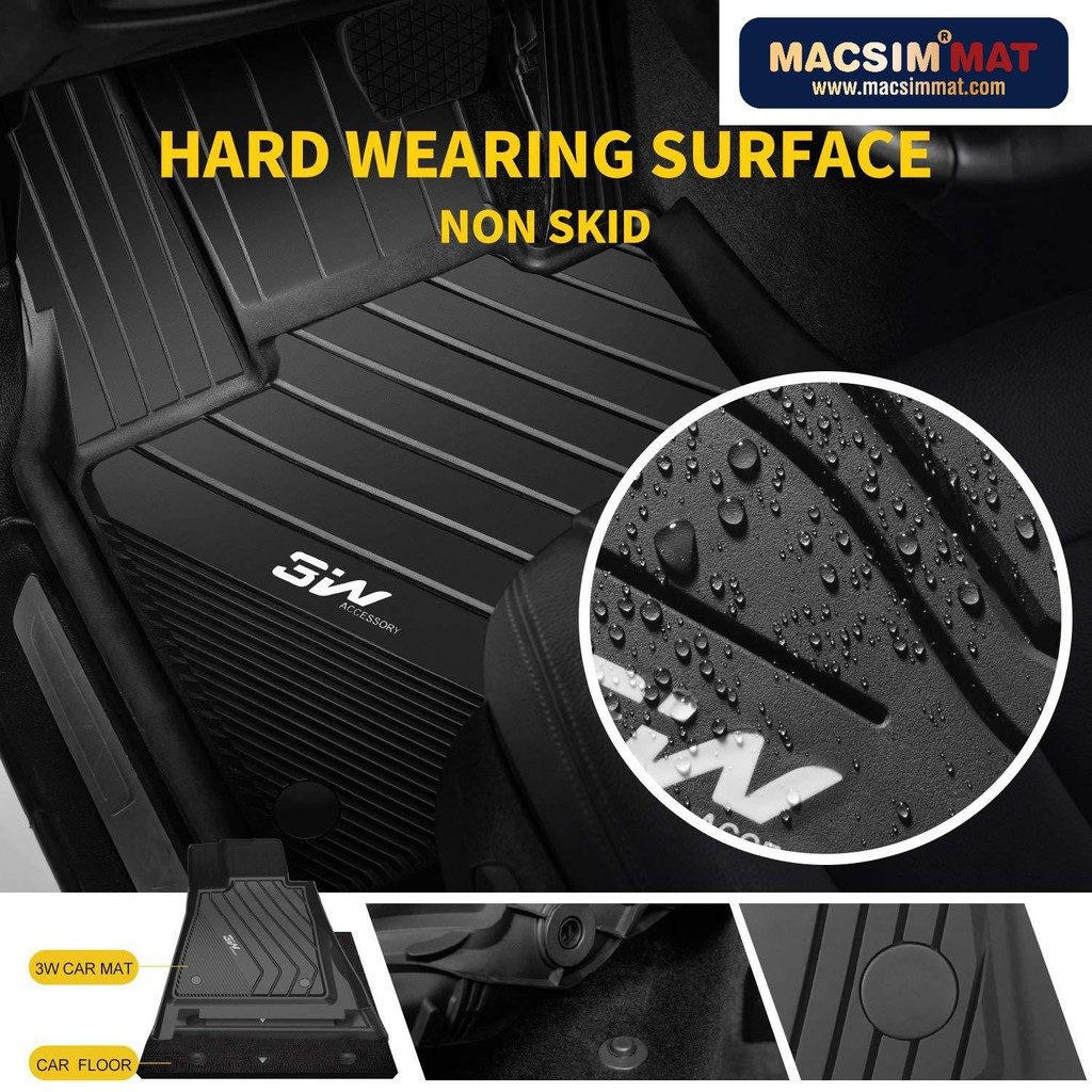 Thảm lót sàn xe ô tô BMW X6 2013 - 2018 nhãn hiệu Macsim 3W - chất liệu nhựa TPE đúc khuôn cao cấp - màu đen