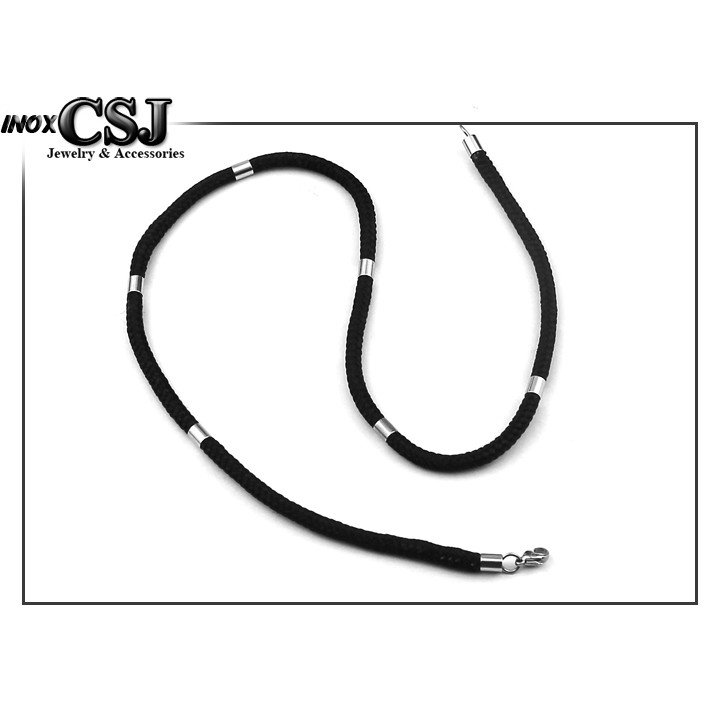 DÂY CHUYỀN DÙ THÁI MÀU ĐEN BỌC KHOEN INOX CAO CẤP RẺ, ĐẸP, CHẤT