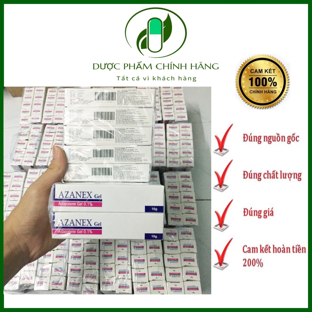 Adapalene 0.1% Gel Anzanex 10g giảm mụn ẩn viêm trứng cá