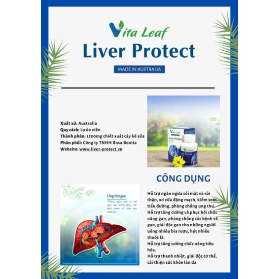 Giải Độc Gan Liver Protect 15000 mg Hộp 60 viên [Úc]