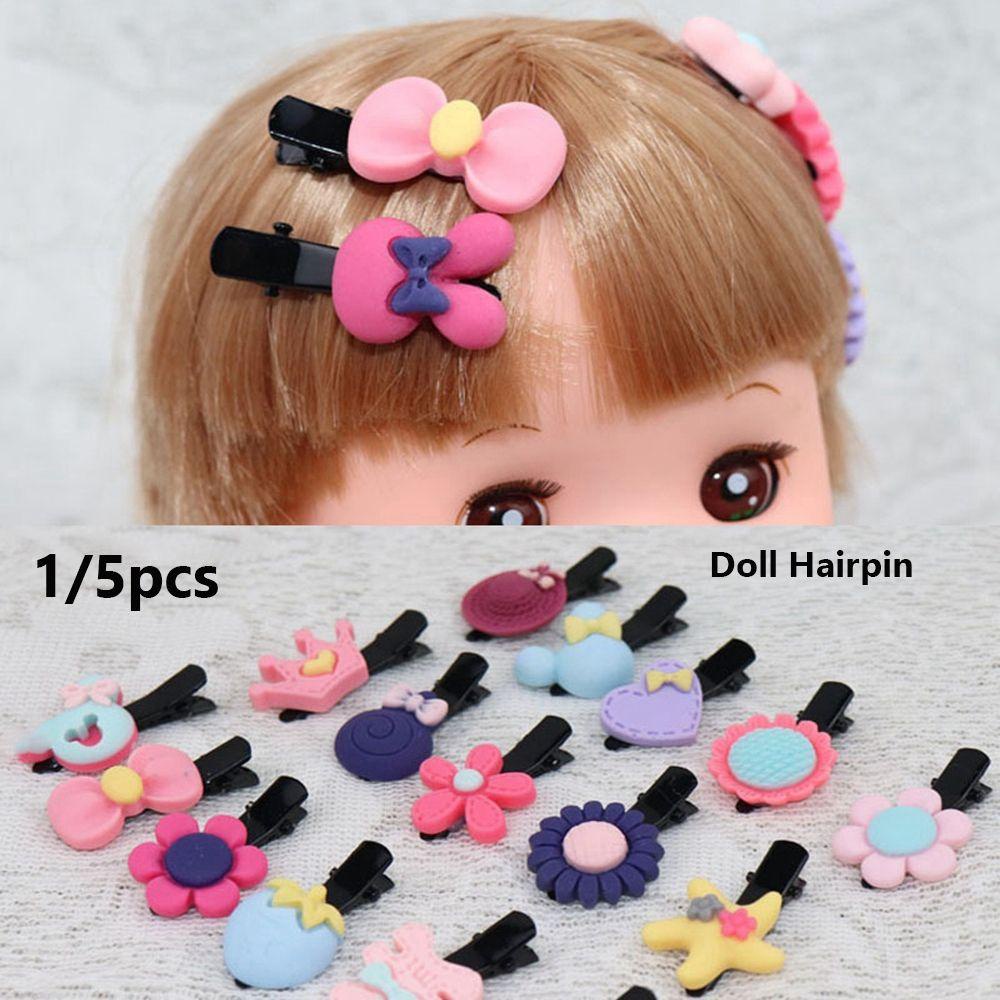 Set 1 / 5 Kẹp Tóc Màu Sắc Cầu Vồng Xinh Xắn Dành Cho Búp Bê